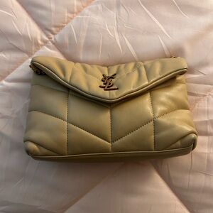 Yves Saint Laurent Quilted Leather Clutch - Tan